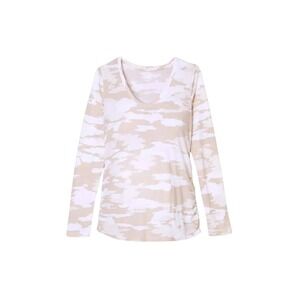 NWT Isabel‎ Maternity Women's XS Long Sleeve V Neck T-Shirt Oatmeal Camo